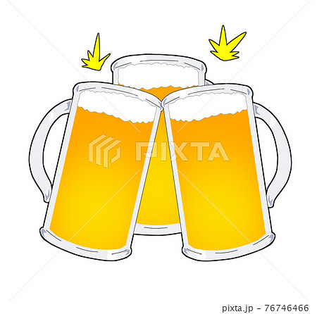 ビールでかんぱい2のイラスト素材