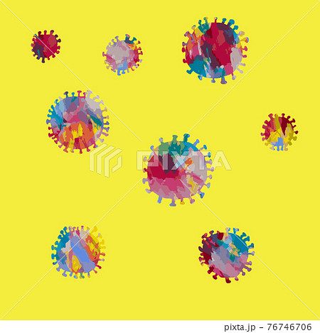 カラフルなイラストのコロナウイルス corona virus, multi color カラフルなイラストのコロナウイルス corona virus, multi color 76746706