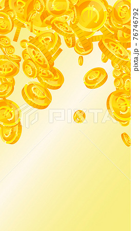 European Union Euro coins falling. Overwhelming scattered EUR coins. Europe money. Bizarre jackpot, wealth or success concept. Vector illustration. European Union Euro coins falling. Overwhelming scattered EUR coins. Europe money. Bizarre jackpot, wealth or success concept. Vector illustration. 76746792