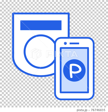 イラスト素材：スマホ決済　ポイント　買い物　支払い 76746835