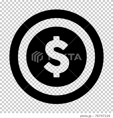 Dollar icon vector currency symbol sign for for business and finance in a flat color glyph pictogram illustration 76747226