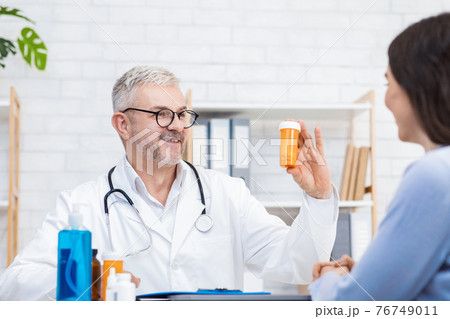 Drops and medicine for treatment, doctor's recommendations and pharmaceutical 76749011
