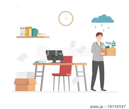 Cartoon Color Character Person Male Unemployed Concept. Vector Cartoon Color Character Person Male Unemployed Concept. Vector 76749597