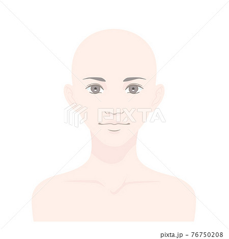 【髪の毛なし】20代から30代くらいの若い女性のイメージイラスト 76750208