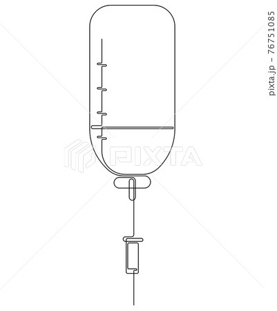 Single line medical drop counter illustration. Vector icon in one continuous line style. Single line medical drop counter illustration. Vector icon in one continuous line style. 76751085