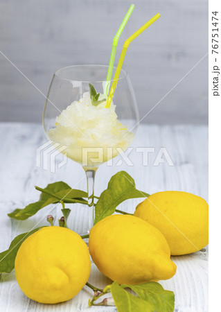 still life with lemon sorbet still life with lemon sorbet 76751474