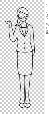 西裝女面具插畫簡單 76752082