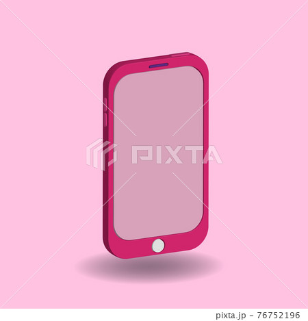 Pink cellular phone isolated on pastel...のイラスト素材 [76752196] - PIXTA