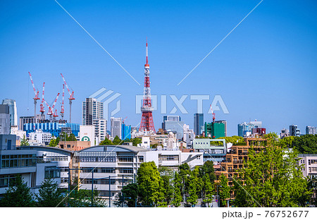 日本の東京都市景観 六本木から東京タワーなどを望む 日本の東京都市景観 六本木から東京タワーなどを望む 76752677