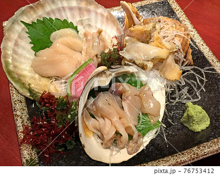 北海道三大貝刺身 ホタテ刺身 ホッキ刺身 ツブ刺身 北海道三大貝刺身 ホタテ刺身 ホッキ刺身 ツブ刺身 76753412