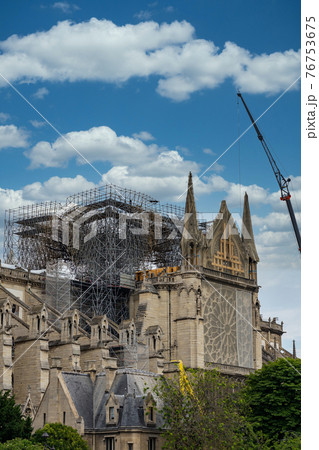 The reconstruction work of Notre Dame de Paris after fire The reconstruction work of Notre Dame de Paris after fire 76753675