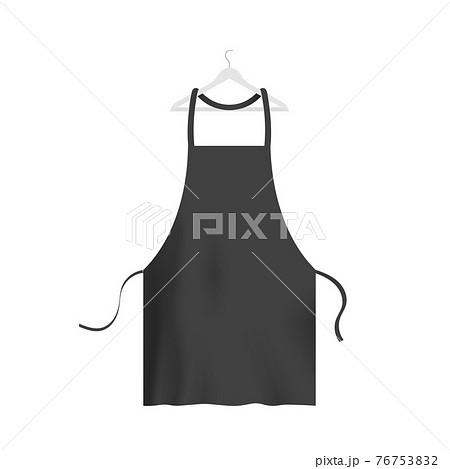 Template of black fabric apron, realistic vector illustration isolated on white. Template of black fabric apron, realistic vector illustration isolated on white. 76753832
