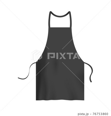 3D mockup of black chef textile apron, realistic vector illustration isolated. 3D mockup of black chef textile apron, realistic vector illustration isolated. 76753860