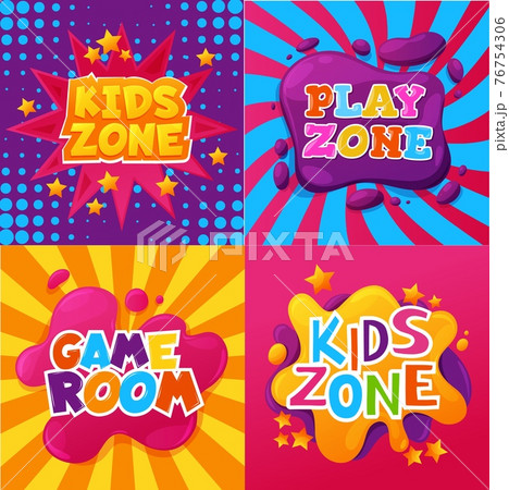 Kid zone, playroom, child game room area posters 76754306
