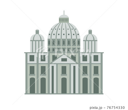 Roman Historical Building Facade Flat Cartoon のイラスト素材 Roman Historical Building Facade Flat Cartoon のイラスト素材