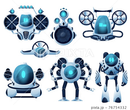 Underwater robot and ROV cartoon characters Underwater robot and ROV cartoon characters 76754332