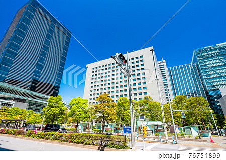 東京 品川駅 港南口周辺の風景の写真素材