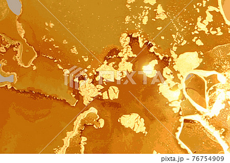 Marble effect honey, and gold stone texture. Alcohol ink oriental technique Marble effect honey, and gold stone texture. Alcohol ink oriental technique 76754909