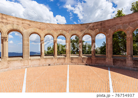 Observation deck with arches in Abbey of Montserrat 76754937