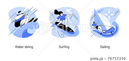 Water sport abstract concept vector illustrations. 76755330