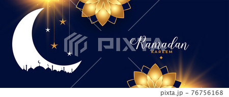 ramadan kareem eid season golden flower decorative banner ramadan kareem eid season golden flower decorative banner 76756168