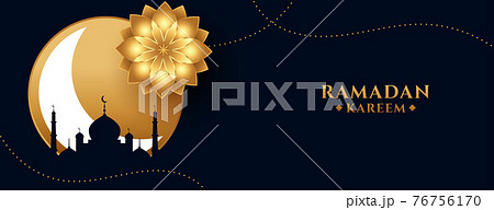 ramadan kareem or eid mubarak holiday banner in golden theme 76756170