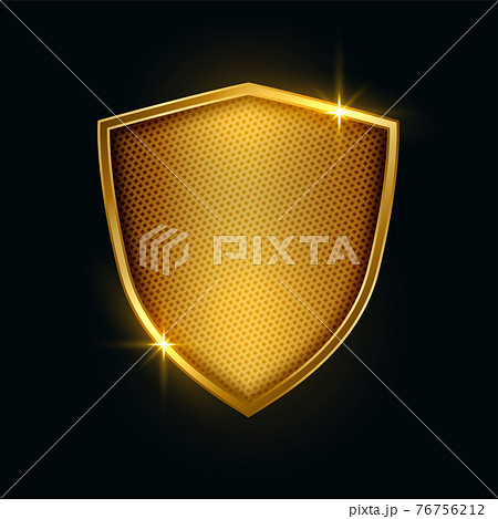 Premium Golden Metallic Security Shield Badge のイラスト素材