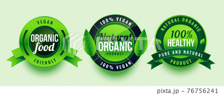 natural organic healthy food green labels design 76756241