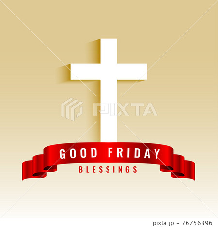 good friday background with cross and ribbon - Stock Illustration  [76756396] - PIXTA