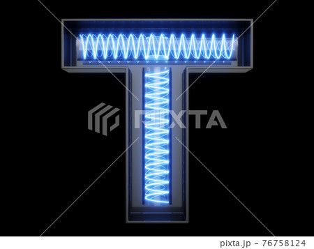 Light bulb alphabet character T font 76758124
