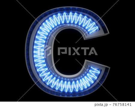 Light bulb alphabet character C font 76758141