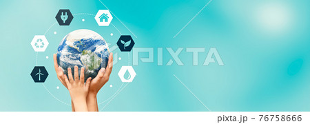 Earth globe in hands. Environmental protection Earth globe in hands. Environmental protection 76758666