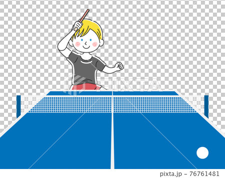 一個白人男子打乒乓球的插圖 76761481