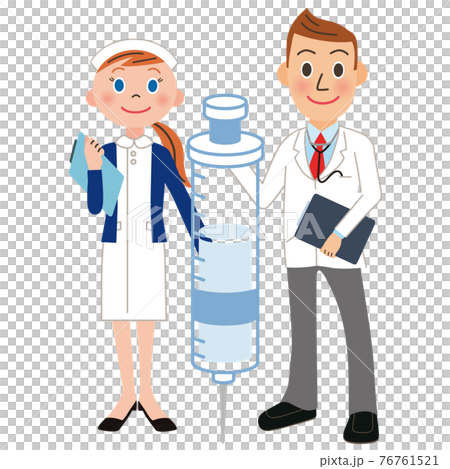 Doctor, nurse, vaccine, syringe, inoculation Doctor, nurse, vaccine, syringe, inoculation 76761521