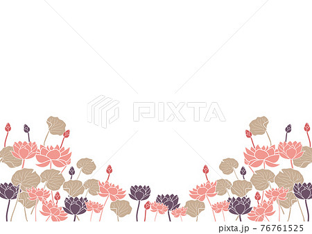 蓮の花の背景素材 水彩 花 仏 和風 和柄 日本のイラスト素材