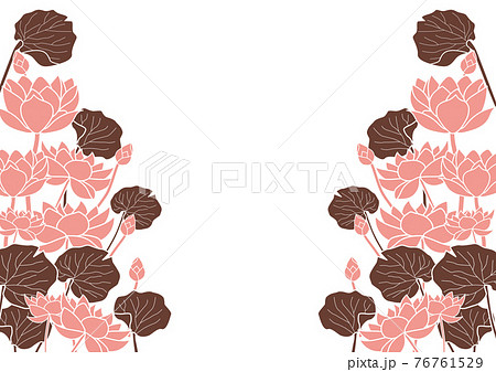 蓮の花の背景素材 水彩 花 仏 和風 和柄 日本のイラスト素材