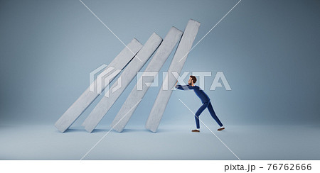 Businessman help pushing bar graph Businessman help pushing bar graph 76762666