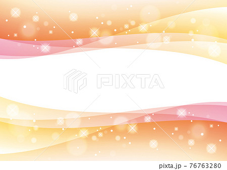 ウェーブの抽象背景　オレンジ 76763280