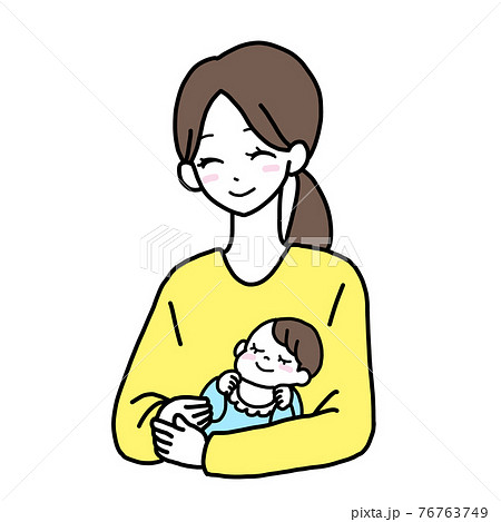 お母さんと赤ちゃんのイラストのイラスト素材