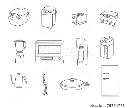キッチン家電セットのイラスト素材