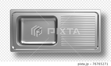 Stainless steel sink top view 3d mockup, washbasin Stainless steel sink top view 3d mockup, washbasin 76765271