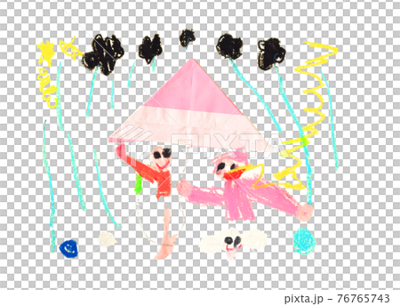 Making an umbrella drawn by a child Making an umbrella drawn by a child 76765743