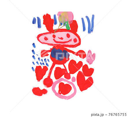 子供が描いたうさぎの絵のイラスト素材