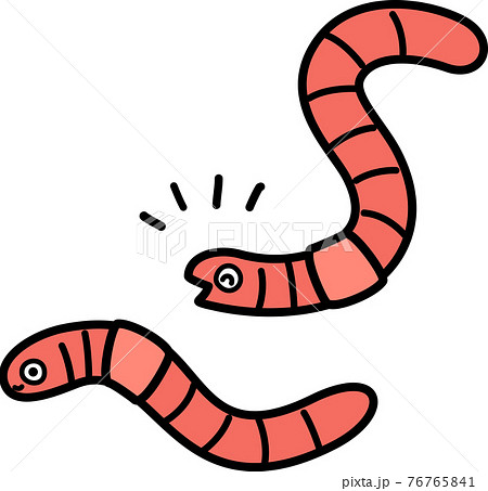 Cute earthworm character - Stock Illustration [76765841] - PIXTA