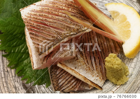 皮目が美味しいカマスの炙り刺身 皮目が美味しいカマスの炙り刺身 76766030