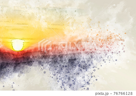 Abstract mountains hill on watercolor illustration painting background. Abstract mountains hill on watercolor illustration painting background. 76766128