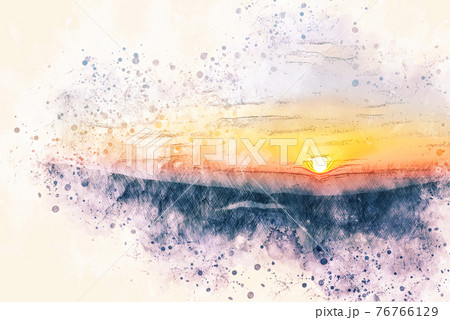 Abstract mountains hill on watercolor illustration painting background. Abstract mountains hill on watercolor illustration painting background. 76766129