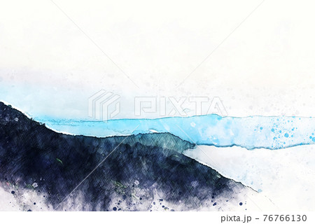 Abstract mountains hill on watercolor illustration painting background. 76766130