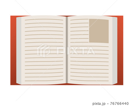立体的な見開きの本 書籍のイラスト白背景 読書勉強教育のイメージのイラスト素材