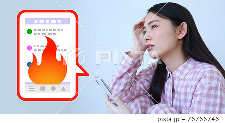 ネット炎上して困る女性イメージ 76766746